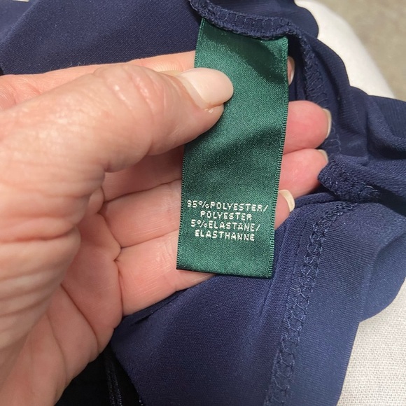 LAUREN RALPH LAUREN ONE SHOULDER Ruched DRESS SIZE 6 Navy Dance Wedding Guest - Picture 8 of 10